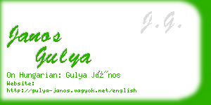 janos gulya business card